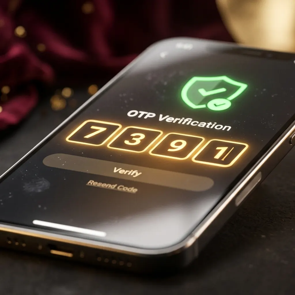 6-digit OTP verification code arriving on smartphone for Play99 new device login security