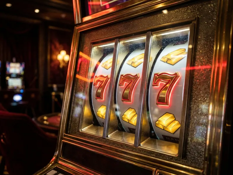 Golden 777 slot machine reels showing RTP and volatility mechanics on play99