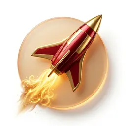 Red supersonic crash rocket icon on play99
